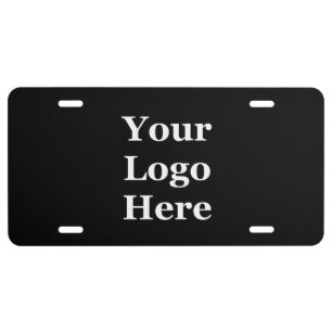 Business Black Your Logo Here Template License Plate