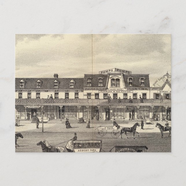 Business block, Asbury Park, New Jersey Postcard (Front)