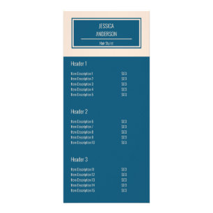 Business Blue and Beige Beauty Salon Rack Card