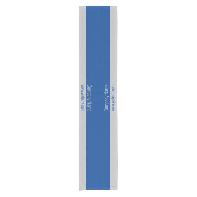 Business Blue and Gray Text Template Short Table Runner (Front)