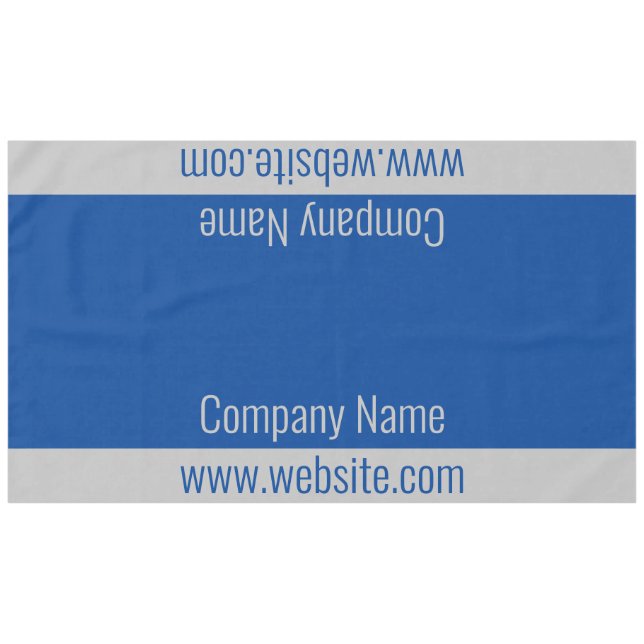 Business Blue and Gray Text Template Tablecloth (Front (Horizontal))