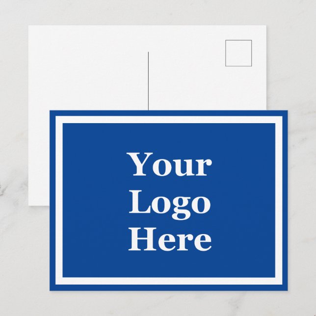 Business Blue and White Company Logo Template Postcard (Front/Back)