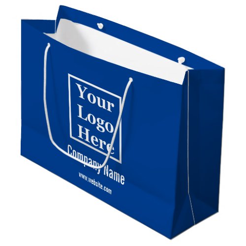 Business Blue and White Company Name Logo Template Large Gift Bag