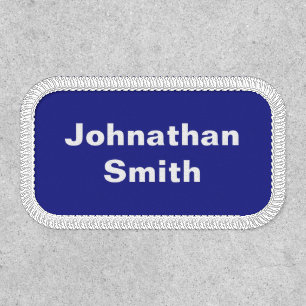 Business Blue and White Employee Full Name Patch