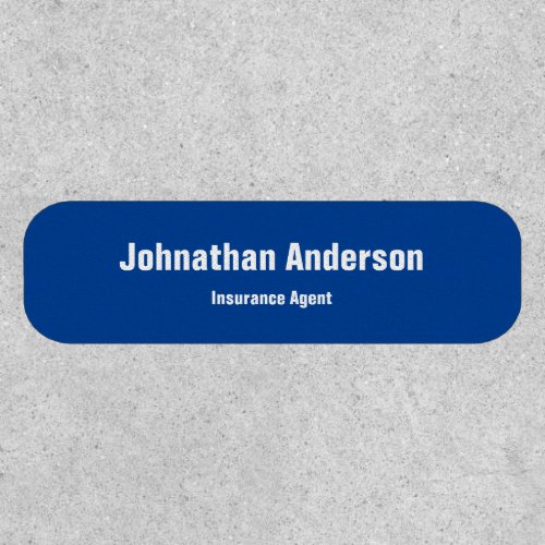 Business Blue and White Employee Name and Title Patch