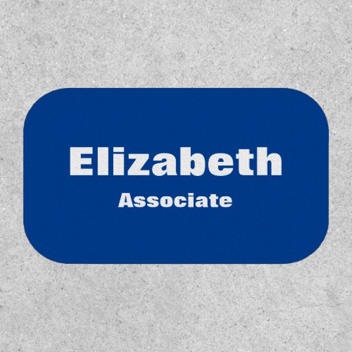Business Blue and White Job Title Employee Name Patch