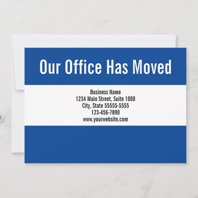 Business Blue and White Moving Announcement (Front)