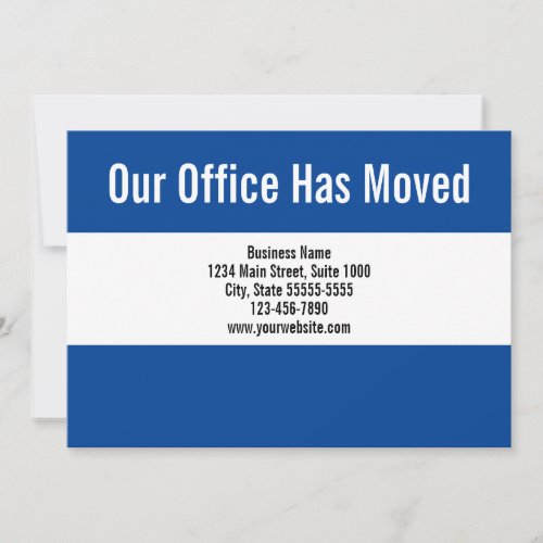 Business Blue and White Moving Announcement