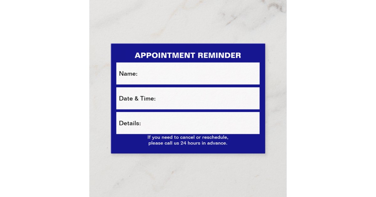 Business Blue Appointment Card | Zazzle