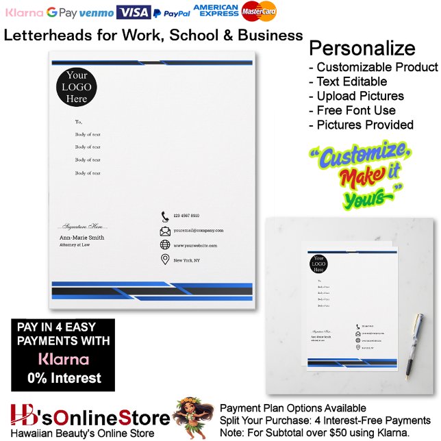 Business Blue Black Logo Company Name Signature  Letterhead (Business Blue Black Logo Company Name Signature Letterhead.)