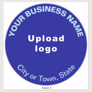 Business Blue Color Round Shape Vinyl Sticker
