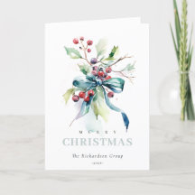 Business Blue Green Winter Berries Corporate Logo