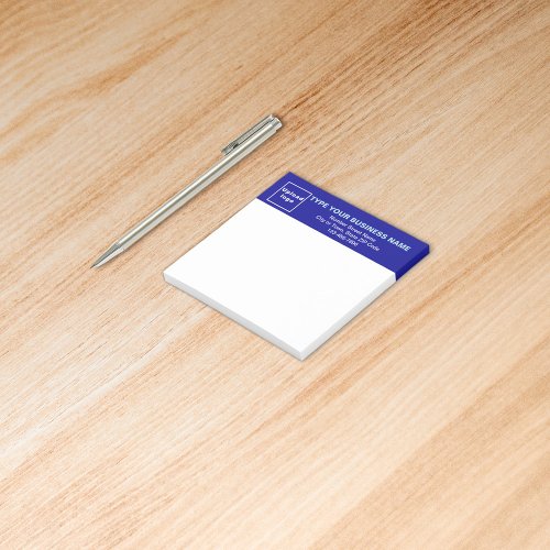 Business Blue Heading White Square post it note