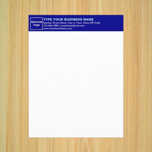 Business Blue Letterhead on Paper Sheet