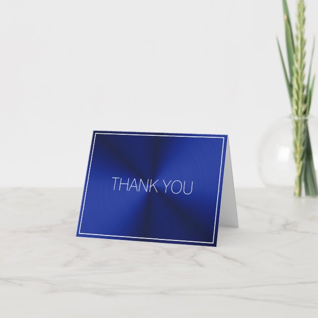 Business Blue Letterpress Thank You Card (Front)
