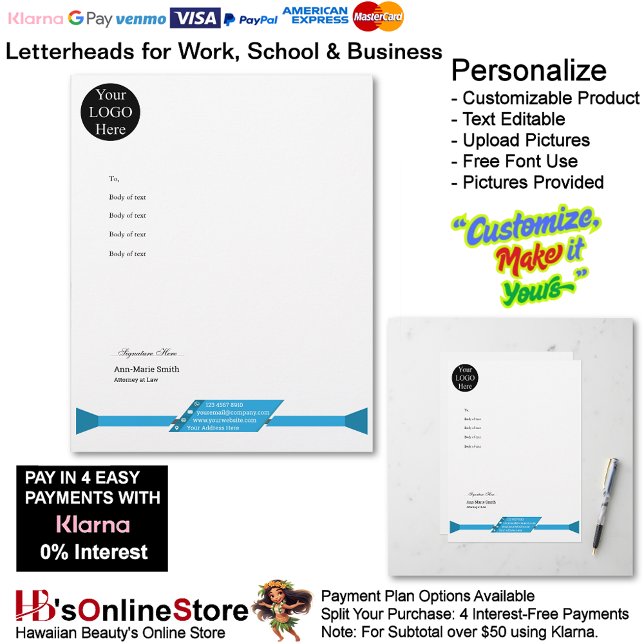 Business Blue Logo Company Name Signature  Letterhead (Business Blue Logo Company Name Signature Letterhead.)