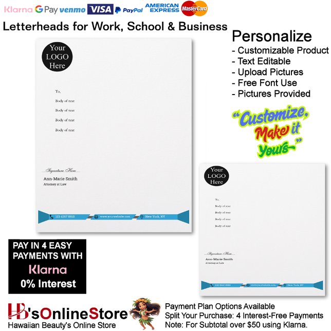 Business Blue Logo Company Name Signature  Letterhead (Business Blue Logo Company Name Signature Letterhead.)