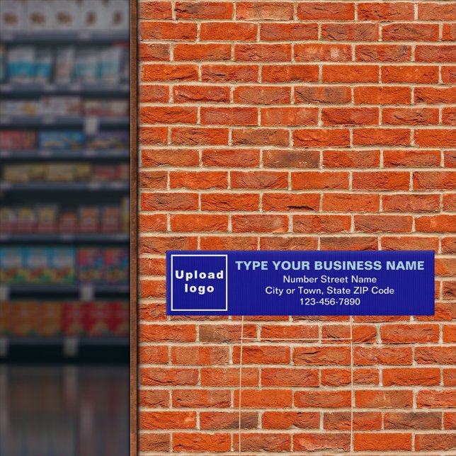 Business Blue Long Rectangle Yard Sign (Advertise your business. Your business brand on blue long yard sign.)