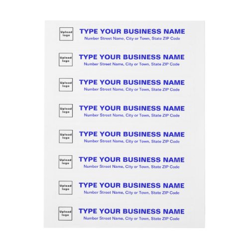 Business Blue Texts on White Return Address Wrap Around Label