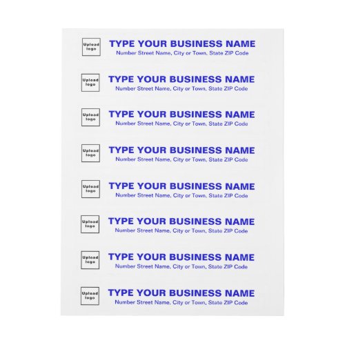 Business Blue Texts on White Wrap Around Address Label