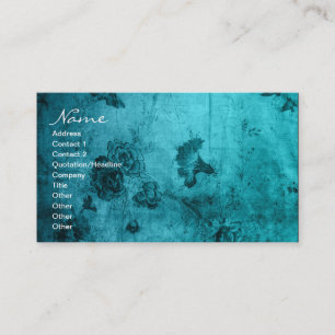 Business Blue Vintage Floral Texture Business Card