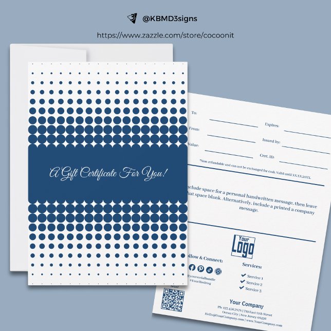 Business Blue White Brand Color Gift Certificate (Business Blue White Brand Color Gift Certificate)