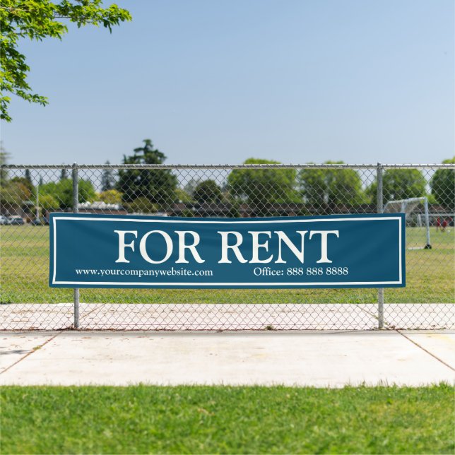 Business Blue White For Rent Website Phone Banner (Insitu)