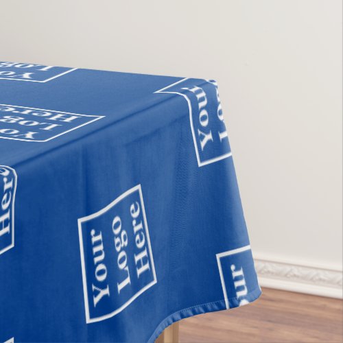 Business Blue Your Logo Here Pattern Template Tablecloth