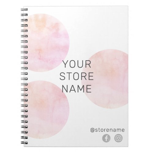 Business  Blush Watercolor Circles Social Media  Notebook