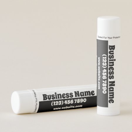 Business Bold Black And White Personalized Lip Balm