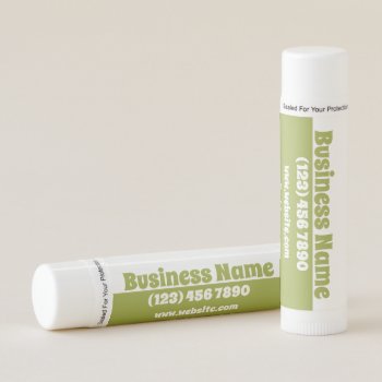 Business Bold Bright Green White Personalized Lip Balm by Ricaso_Intros at Zazzle