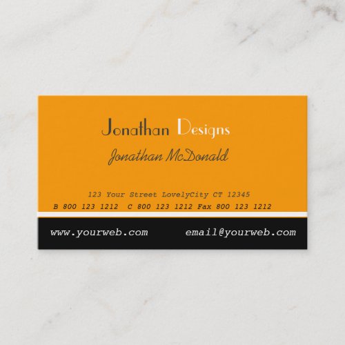 Business  Bold Orange. Business Card