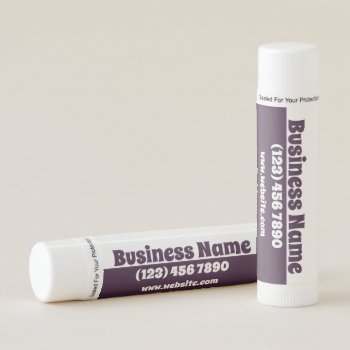 Business Bold Plum Purple White Personalized Lip Balm by Ricaso_Intros at Zazzle