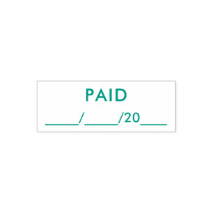 Business Bookkeeping Blue Ink PAID with Date Self-inking Stamp