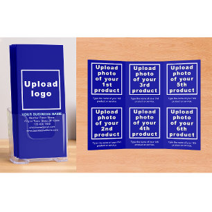 Business Brand and Products on Blue Tri-fold Brochure