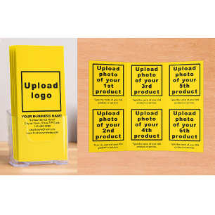 Business Brand and Products on Yellow Tri-fold Brochure