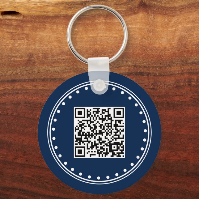 Business Brand and QR Code Logo Keychain (Back)