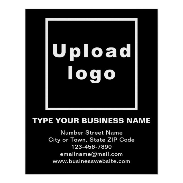 Business Brand Black Glossy Poster (Front)