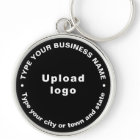 Business Brand Black Round Premium Keychain
