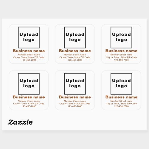 Business Brand Brown Minimal Texts on White Square Sticker