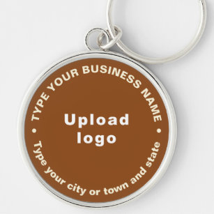Business Brand Brown Round Premium Keychain