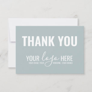 Business Brand Company Logo Dusty Blue Thank You