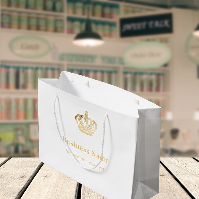 Business brand gold royal crown paper shopping bag (Creator Uploaded)