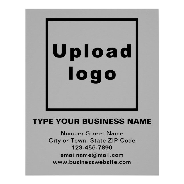 Business Brand Gray Glossy Poster (Front)