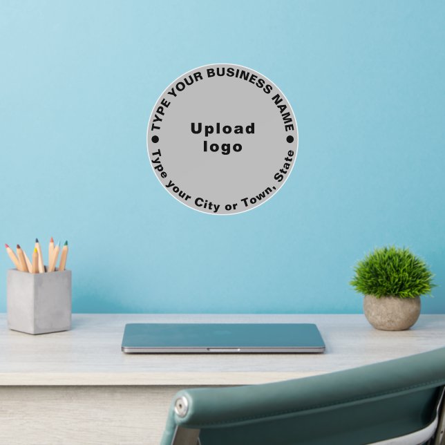 Business Brand Gray Round Dynamic Wall Decal (Home Office 2)