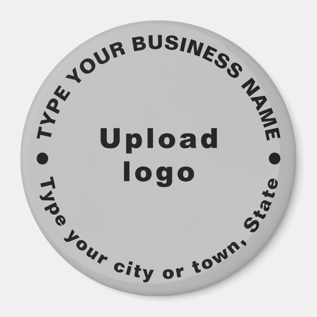 Business Brand Gray Round Shape Magnet (Front)