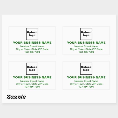 Business Brand Green Minimal Texts on White Rectangular Sticker