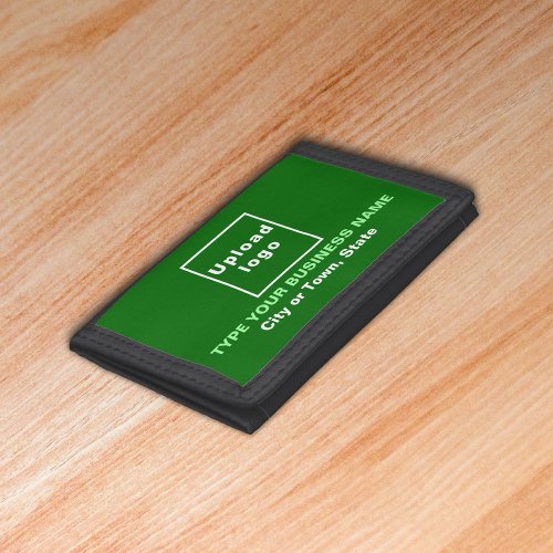 Business Brand Green Trifold Nylon Wallet