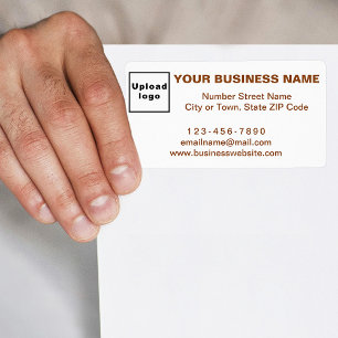 Business Brand in Brown Text on Shipping Label