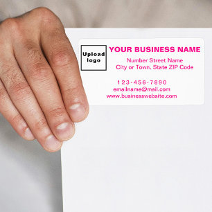 Business Brand in Pink Text on Shipping Label